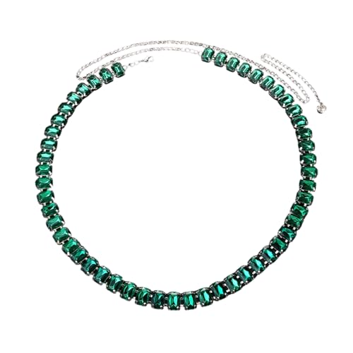 Funkelnder grüner Kristall-Taillengürtel, elastische Fransenkette, Taillenschmuck für besondere Anlässe, Geschenk, Kristall-Fransen-Körperkette, Einheitsgröße, Wie beschrieben, Wie beschrieben von Wkldjf