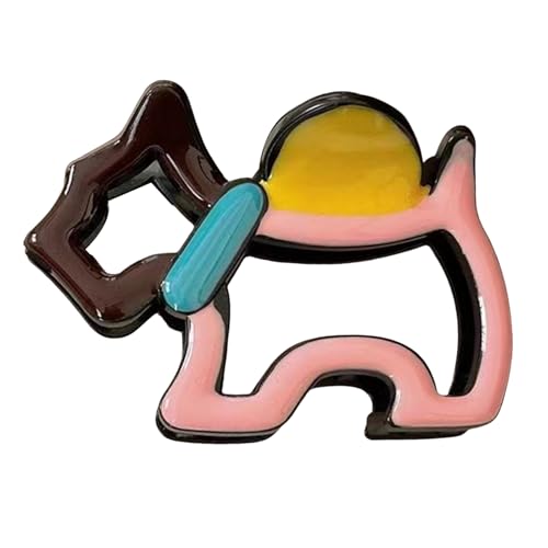 Moderne Haarklammer in Hundeform, Cartoon-Hohl-Design, buntes Tierhaar-Accessoire für Damen und Mädchen, Geschenk, Hundemuster, Haarspange von Wkldjf