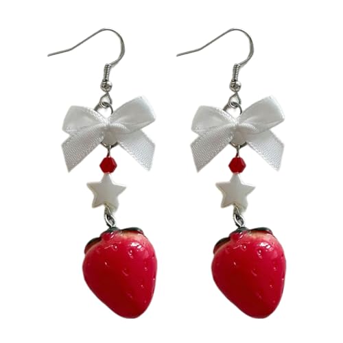 Modische Früchte Dangle Ohrringe Bogenknoten Erdbeerohr Anhänger Auffällige Ohrhörer Handgefertigtes Geschenk Für Frauen Mädchen Modische Früchte Dangle Ohrringe Bogenknoten Erdbeerohr Anhänger Auffällige Ohrhörer Handgefertigtes Geschenk Für Frauen Mädchen von Wkldjf