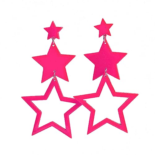 Shining Star Ohrring Hohl Ohrring Farbe Übertrieben Hip Hop Dangle Ohrringe Schmuck Mädchen Frauen Shining Star Ohrring Hohl Ohrring Farbe Übertrieben Hip Hop Dangle Ohrringe Schmuck Mädchen Frauen von Wkldjf