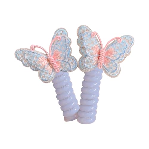 Telefonkordel, Haarband, Schmetterling, Haargummi für kleine Mädchen, süßer Pferdeschwanz-Halter, elastisches Haarstyling-Zubehör von Wkldjf