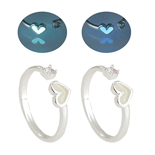 Wkldjf 2 PCs Verlobungsringe Party Schmuck Glühende Herz Offene Ringe Fingerringe Verstellbare Ringe Legierungsmaterial Für Mädchen Wkldjf 2 PCs Verlobungsringe Party Schmuck Glühende Herz Offene Ringe Fingerringe Verstellbare Ringe Legierungsmaterial Für Mädchen von Wkldjf