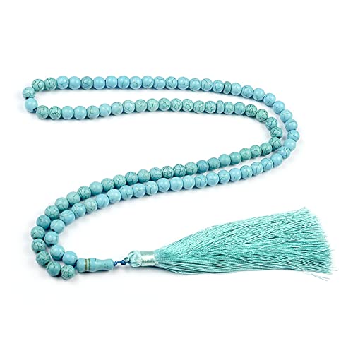 Wkldjf 33 Perlen 99 Perlen Seilkette Charm Religiöse Tasbih Gebet Türkiser Perlen Armband Frauen Männer Muslimschmuck von Wkldjf