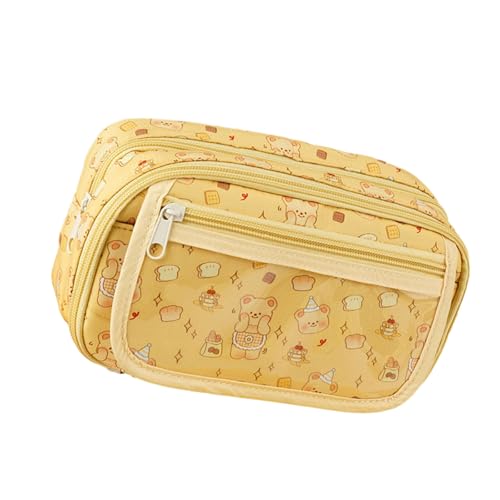 Wkldjf Federmäppchen, Federmäppchen, Cartoon-Bär, Schreibwaren-Tasche, Stiftetasche, 9-lagiger Bleistift-Organizer, Schreibwarenbeutel für die Schule, 2#, 9.36x6.24in von Wkldjf
