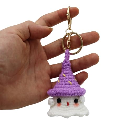 Wkldjf Handgestrickter Schlüsselbund Poltergeist Handgefertigtes Schlüsselringzubehör Handgewebtes Halloween Specter Schlüsselketten Handy Adorment von Wkldjf