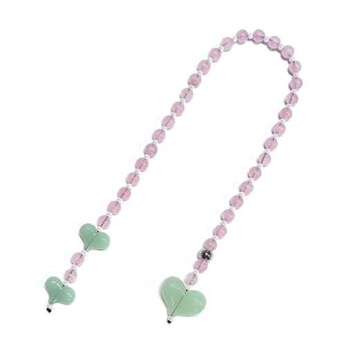 Wkldjf Heart Bag Charm Acryl Textur Modeaccessoires Langkette Mit Farbenfrohen Perlen Perfekt Für Frauengeschenke Präsent von Wkldjf