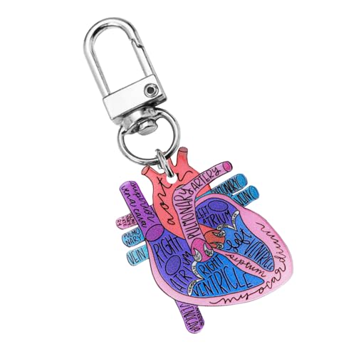 Wkldjf Herz Anatomie Schlüsselbund Orament Educational Heart Keychain Charme Mit Menschlicher Anatomie Für Wissenschaftsliebhaber von Wkldjf