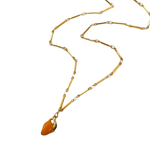 Wkldjf Lebendige Früchte inspirierte Edelstahl-Halskette, verstellbare Kette für Frauen und Mädchen, lässiger Party-Schmuck, Geschenk, Edelstahl-Halskette, Einheitsgröße, Wie beschrieben, Wie von Wkldjf