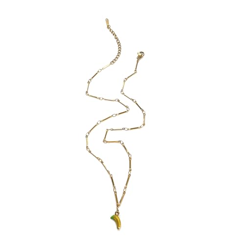 Wkldjf Lebendige Früchte inspirierte Edelstahl-Halskette, verstellbare Kette für Frauen und Mädchen, lässiger Party-Schmuck, Geschenk, Edelstahl-Halskette, Einheitsgröße, Wie beschrieben, Wie von Wkldjf