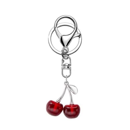 Wkldjf Mode Kirschen Geformte Keychain Trendy Cherries Schlüsselkette Anhänger Accessoire Unterscheidungsfähige Schlüsselringe Für Modeliebhaber von Wkldjf
