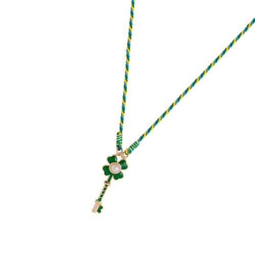 Wkldjf Moderne Halskette mit Blatt-Herz-Anhänger in Dopamin-Farben, handgefertigter Kupfer-Anhänger, leichtes Design für tägliche Raffinesse, lebendiges Herzkleeblatt-Accessoire, Einheitsgröße, Wie von Wkldjf