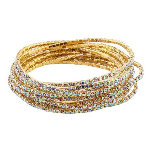 Wkldjf Stilvolle Strasssteine ​​Handchain Mit Mehrschichtiger Elastisches Armband Bunte Edelsteine ​​Armbänder Für Partys Und Feierlichkeiten von Wkldjf