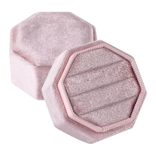 Wkldjf Velvets Eheringe Box Oktagonal Storage Box Triple Rings Showcase Box Staubdichtes Engagement Ringe Für Täglich von Wkldjf
