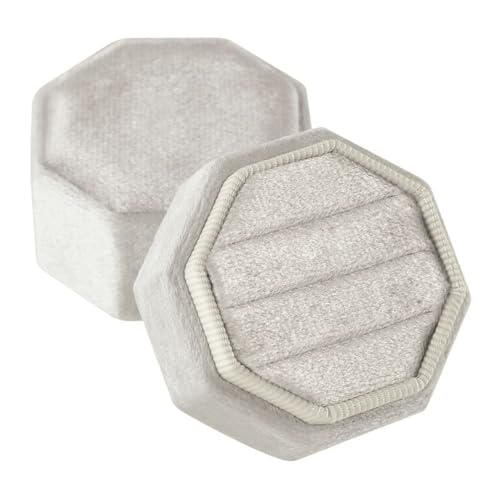 Wkldjf Velvets Eheringe Box Oktagonal Storage Box Triple Rings Showcase Box Staubdichtes Engagement Ringe Für Täglich von Wkldjf