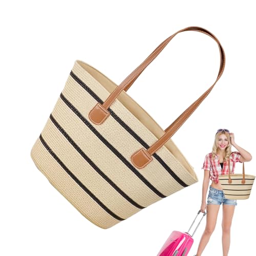 Wlikmjg Strohhandtaschen Für Damen - Geflochtene Strandhandtasche Schultertasche | Elegante Kosmetiktasche Reise Urlaub Einkaufen Wlikmjg Strohhandtaschen Für Damen - Geflochtene Strandhandtasche Schultertasche | Elegante Kosmetiktasche Reise Urlaub Einkaufen von Wlikmjg