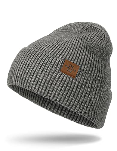 Beanie Mütze Herren Warme Acryl Haube Herren Winter Unisex Leicht und Weich, Geschenk für Freundin Männer Frauen (Dunkel Grau) von Wmcaps