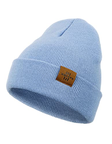 Beanie für Kinder, Dehnbare Kinder Thermo Isolierte Wolly Mütze mit Turn Up für Jungen und Mädchen, Doppelschicht für Winter Herbst, blau, Einheitsgröße von Wmcaps