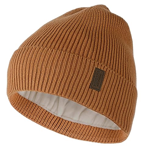 Wmcaps Beanie Mütze, Herren Winter Warme Unisex Wintermütze Strickmütze Dehnbare Weiche Wollmütze mit Bündchen und Dickem Warmem Futter Geschenk für Freundin männer Frauen (Gelb) von Wmcaps