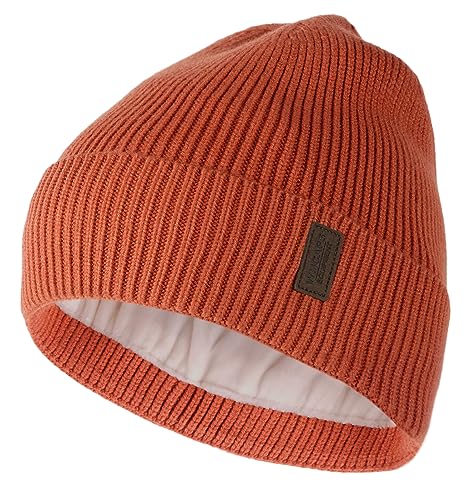 Wmcaps Beanie Mütze, Herren Winter Warme Unisex Wintermütze Strickmütze Dehnbare Weiche Wollmütze mit Bündchen und Dickem Warmem Futter Geschenk für Freundin männer Frauen （Orange von Wmcaps