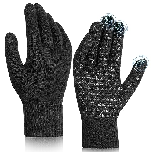 Wmcaps Winterhandschuhe Herren und Damen,Touchscreen Handschuhe,Thermo Strickhandschuhe Warm Gloves Winter, Geburtstag Weihnachten Geschenkes für Männer Gefüttert Porthandschuhe Laufhandschuhe von Wmcaps