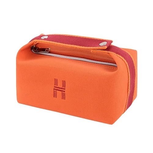 Handtasche Kosmetiktasche,Große Kapazität Schminktasche Damen,Tragbare Vielseitige Make-up Tasche,Reise Kosmetiktasch Organizer,Reißverschlusstasche Waschtasche (Orange) von Wmmner