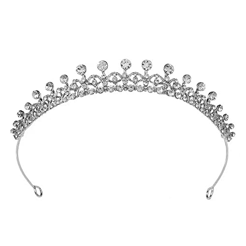 Prinzessin Tiara Kristall Krone Braut Hochzeit Tiaras Haarbänder Stirnband Zubehör Haar M0D2 Kristall Elegante Perle Wed-Krone von Wmool