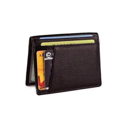 Ultra Slim Blocking Leder Brieftasche Kreditkarte für Männer 2021 Tasche Geld Fall Frauen Geldbörse Mode H4C1 Brieftaschen, dunkelbraun von Wmool