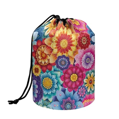 Wnbucioht Personalisierte Kosmetiktasche mit Kordelzug für Damen, Stehen, Make-up-Tasche, Kulturbeutel, Reiseutensilien, Hippie Lotusblüte, Einheitsgröße, Kulturbeutel Wnbucioht Personalisierte Kosmetiktasche mit Kordelzug für Damen, Stehen, Make-up-Tasche, Kulturbeutel, Reiseutensilien, Hippie Lotusblüte, Einheitsgröße, Kulturbeutel von Wnbucioht