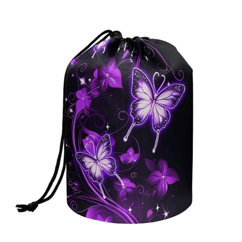 Wnbucioht Personalisierte Kosmetiktasche mit Kordelzug für Damen, Stehen, Make-up-Tasche, Kulturbeutel, Reiseutensilien, Violetter Schmetterlingsdruck, Einheitsgröße, Kulturbeutel Wnbucioht Personalisierte Kosmetiktasche mit Kordelzug für Damen, Stehen, Make-up-Tasche, Kulturbeutel, Reiseutensilien, Violetter Schmetterlingsdruck, Einheitsgröße, Kulturbeutel von Wnbucioht