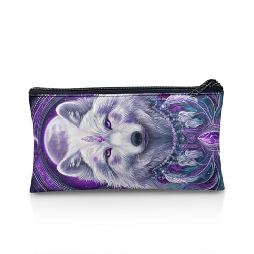 Wnbucioht Personalisiertes Federmäppchen für Schule, Kinder, Stiftehalter, Jungen, Mädchen, Schreibwaren, Aufbewahrung, Schreibtisch, Stiftetasche, Violetter Tierwolf, Einheitsgröße, Taschen-Organizer Wnbucioht Personalisiertes Federmäppchen für Schule, Kinder, Stiftehalter, Jungen, Mädchen, Schreibwaren, Aufbewahrung, Schreibtisch, Stiftetasche, Violetter Tierwolf, Einheitsgröße, Taschen-Organizer von Wnbucioht