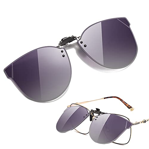 Polarisiert Clip auf Sonnenbrillen, Sonnenbrille Clip Herren Dame, UV400 Sonnenbrille Clip, Randlose Myopie Sonnenbrille Sonnenbrille Aufsatz, Clip-on Polarisiert Brille für Outdoor-Aktivitäten von Wnddle