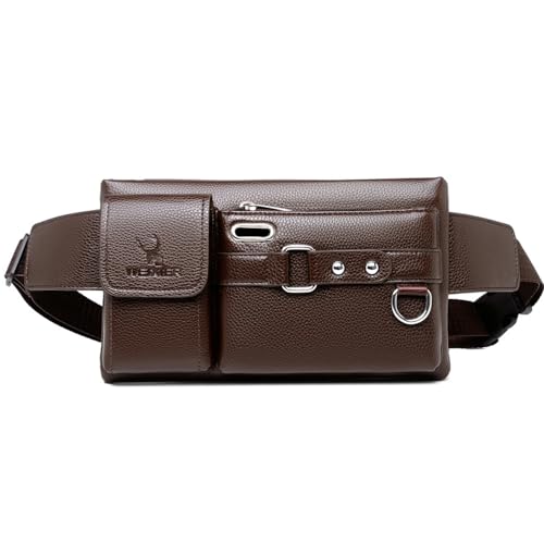 Wnddle Bauchtasche, Gürteltasche Herren, Umhängetasche Leder Herren Herrentasche, Brusttasche Crossbody Brustbeutel, Herren Schultertaschen Leder Umhängetasche, Geschenk für Männer. von Wnddle