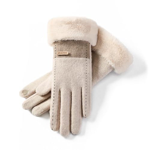 Wnddle Handschuhe Damen Winter, Thermo Handschuhe Damen, Touchscreen Handschuhe Warmer Plüsch Handschuh mit Fleece Futter, Dicke Winterhandschuhe, Winterhandschuhe Frauen Damen und Mädchen von Wnddle