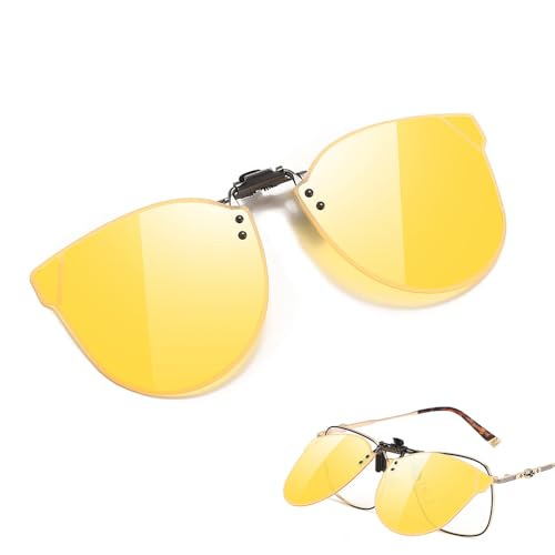 Wnddle Sonnenbrille Flip Up Clip, Polarisierte Nachtfahrbrille, UV400 Schutz von Wnddle
