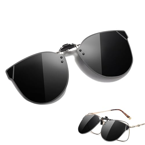 Wnddle Sonnenbrille Clip, Polarisiert Clip auf Sonnenbrillen, UV400 Sonnenbrille Clip, Polarisierte Clip-on Nachtfahrbrille von Wnddle