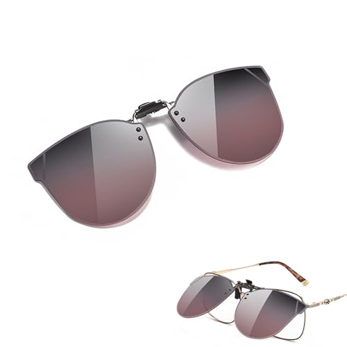 Wnddle Sonnenbrille Clip, Polarisiert Clip auf Sonnenbrillen, UV400 Sonnenbrille Clip, Polarisierte Clip-on Nachtfahrbrille (Aschepulver) von Wnddle