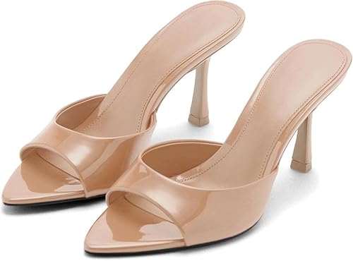 Wnshonzy Sandalen mit Absatz für Damen, spitz, offener Zehenbereich, hohe Absätze, Stiletto-Pumps zum Reinschlüpfen, sexy, trendig, Slingback, Hautfarben, 36 EU Wnshonzy Sandalen mit Absatz für Damen, spitz, offener Zehenbereich, hohe Absätze, Stiletto-Pumps zum Reinschlüpfen, sexy, trendig, Slingback, Hautfarben, 36 EU von Wnshonzy