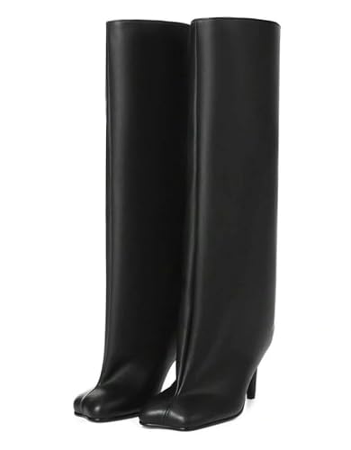 Wnshonzy Y2K Kniehohe Stiefel für Damen, Wildlederimitat, breite Wade, quadratischer Zehenbereich, hoch, Stiletto, Kätzchen, High Heels, Oberschenkel, lang, Herbststiefel, zum Überziehen, modisch Wnshonzy Y2K Kniehohe Stiefel für Damen, Wildlederimitat, breite Wade, quadratischer Zehenbereich, hoch, Stiletto, Kätzchen, High Heels, Oberschenkel, lang, Herbststiefel, zum Überziehen, modisch von Wnshonzy