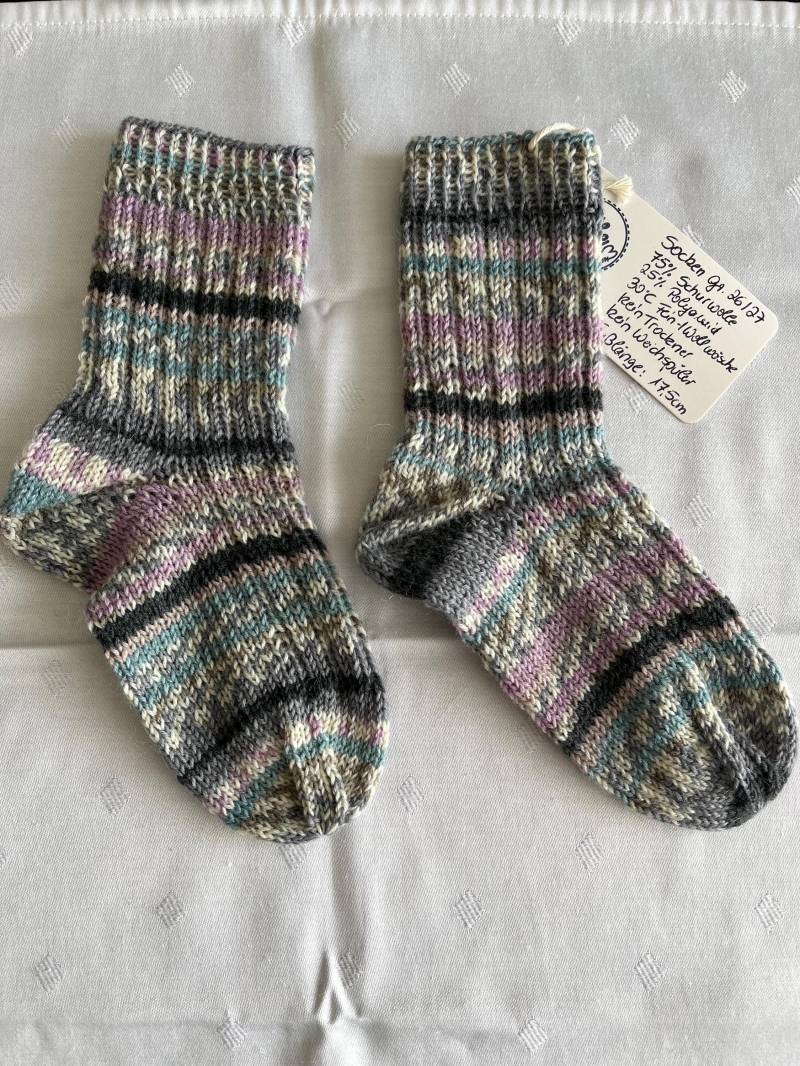 Gr. 26/27 Socken - Kindersocken Wolle Stricksocken Handgestrickt Handmade von WoKis