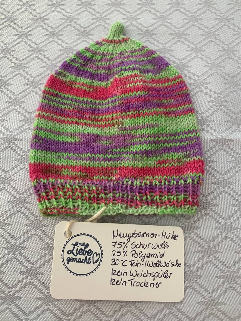 Mütze Neugeboren Frühchen Babymütze - Handgestrickt Verschiedene Farben Mützchen von WoKis