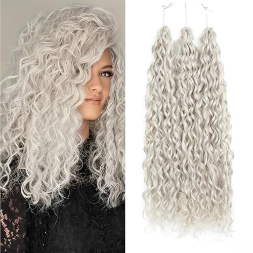 WoWCFyyds 24Inch Deep Wave Twist Curly Crochet Hair Extensions Pack Deep Wavy Air Curl Bulk Hair Synthetic Boho Braids Water Wave Crochet Hair Extension for Women (56C, 24Inch-3Pack) von WoWCFyyds
