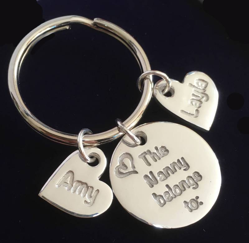 Nanny Schlüsselanhänger, Namen Schlüsselbund, Nanas Geschenk, Schlüsselanhänger Silber von WoWSilver