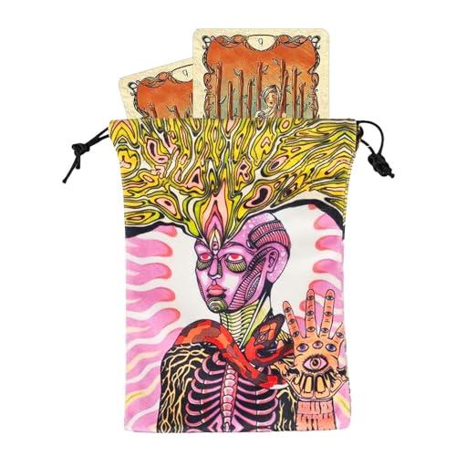 Woalopted Tarot Tasche | Tarotkarten Samt Aufbewahrungstasche | Schützende Umhüllung Organizer Für Wahrsagerei Zubehör | Für Würfel Kristall Rune Enthusiasten Anfänger Jugendliche Erwachsene Reise von Woalopted