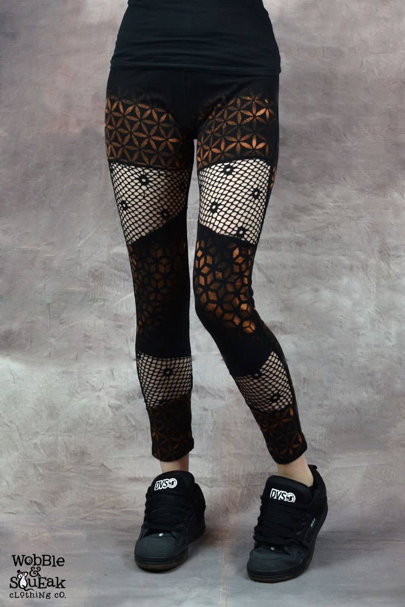 Heilige Geometrie Netz Leggings Festival Psytrance Fashion von WobbleandSqueak