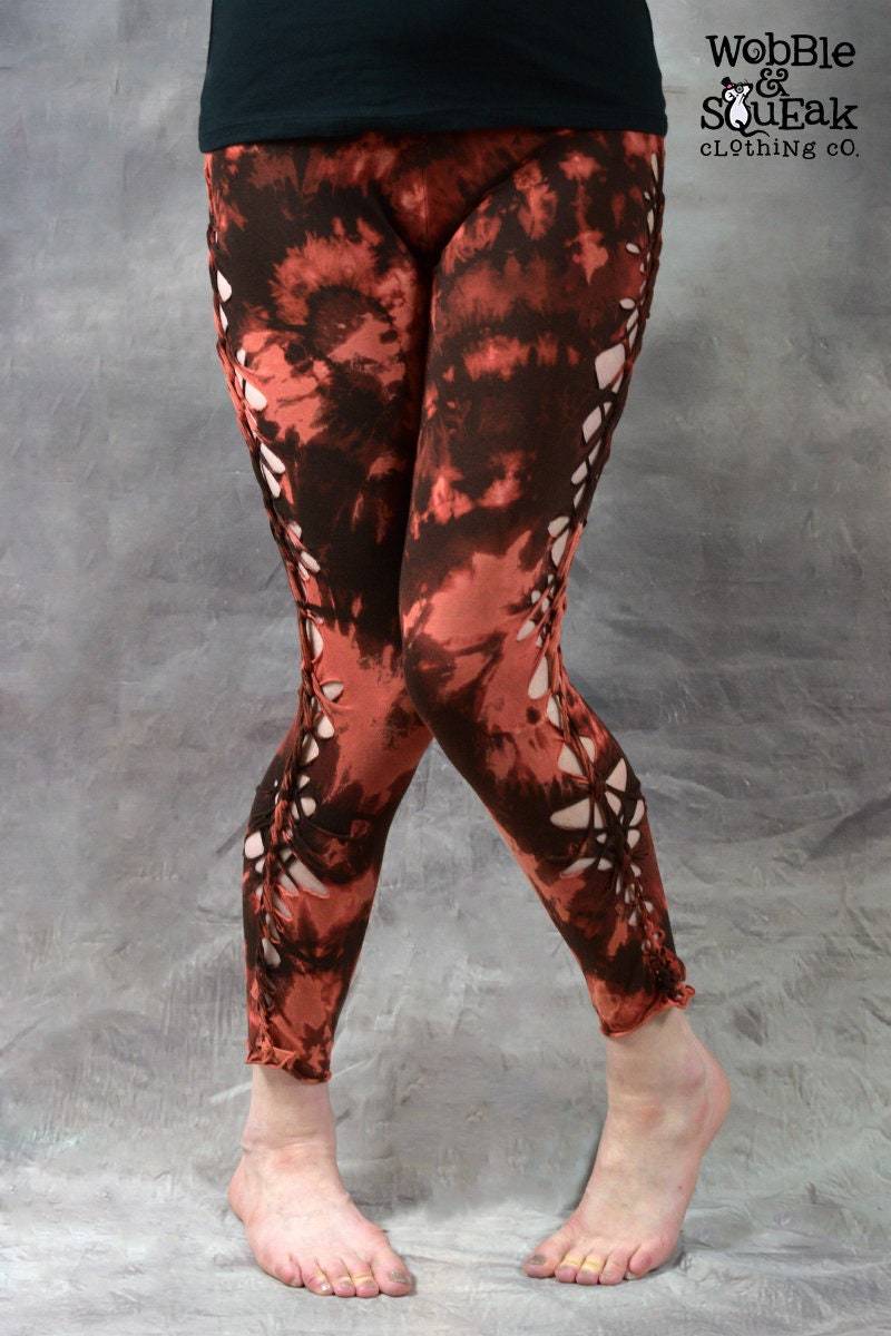 Tie Dye Leiter Leggings Festival Knotengewebe, Individuell Gefärbt von WobbleandSqueak
