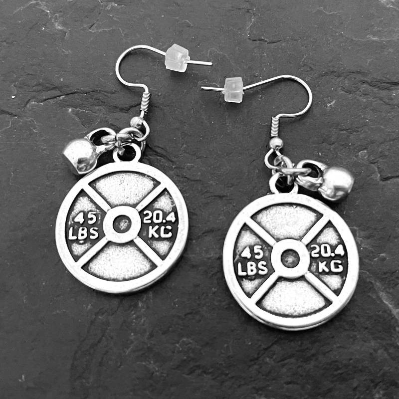 Gym Ohrringe 45Bs Kettlebell Disc - Fitness Mädchen Geschenk Freundin Schmuck Wod & Fit von WodAndFit