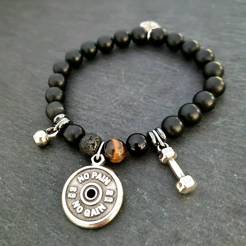 Camille Workout Onyx Schwarzes Motivations-Armband Fitness-Schmuck Motivationsgeschenk Onyx-Armband Cross-Training Wod & Fit von WodAndFit