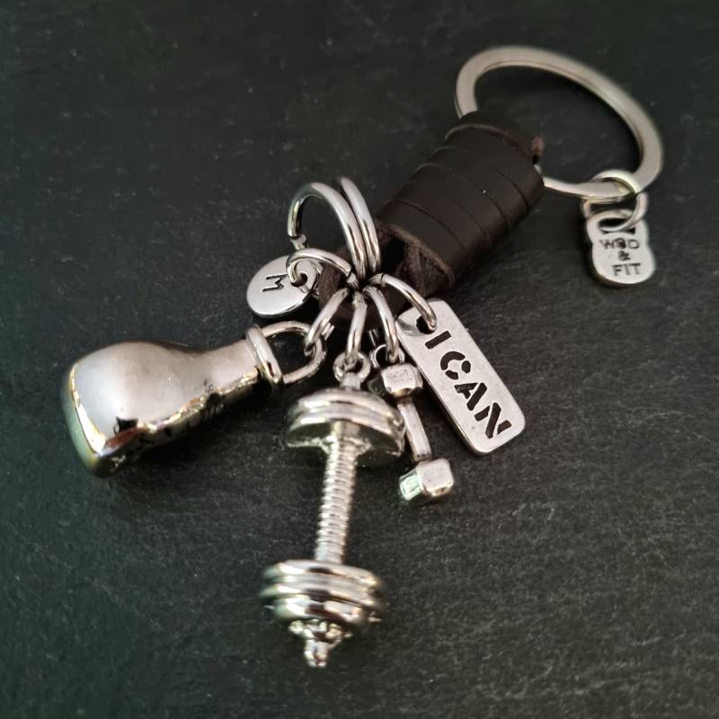 Brauner Leder-Schlüsselanhänger, Boxlegende, Boxhandschuh - Motivation Boxgeschenk Ufc Mma Kickboxen Boxer-Schmuck Figth Club Wod&fit von WodAndFit
