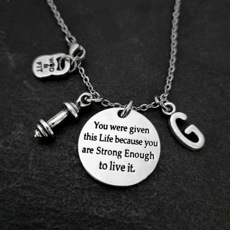 Du Hast Dieses Leben Erhalten, Weil Du Stark Genug Bist, Es Zu Leben. Motivierende Halskette. Motivierendes Geschenk - Für Die Beste Freundin von WodAndFit