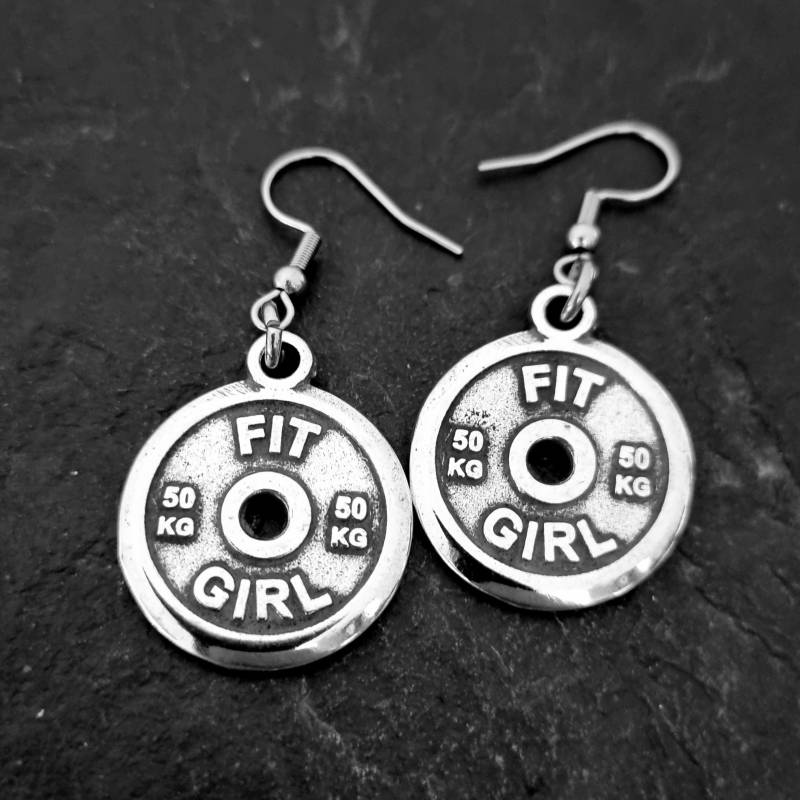 Fitness-Motivations-Scheiben-Ohrringe Fitnessstudio-Geschenk Bodybuilding Schwester-Geschenk Fitnessstudio-Ohrringe Mama-Geschenk Wod & Fit von WodAndFit